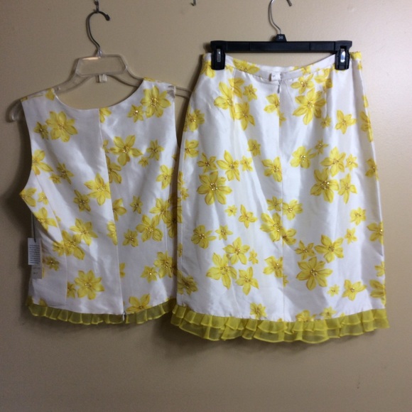 NWT Bigio Collection 2 piece silk sleeveless skirt set. buttercups   Size 6 - Picture 10 of 10